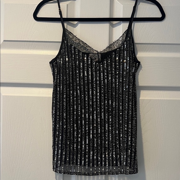 Cami NYC Tops - Cami NYC Black Silver Sequin Camisole Top XS NWOT